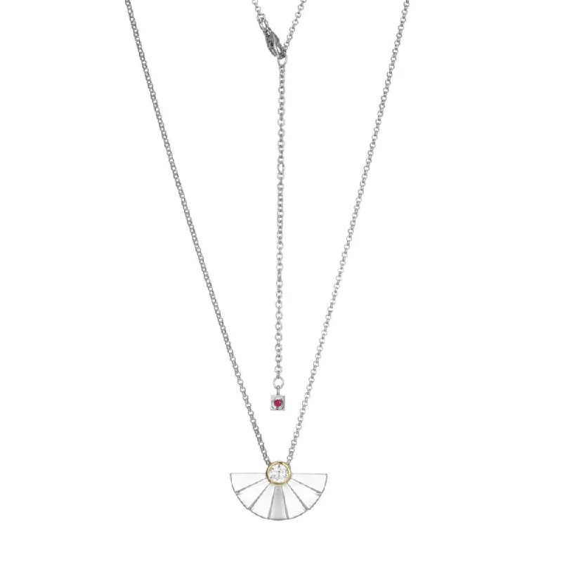 Morganite necklaces-Fish Necklaces-Elle "Pleat" Fan Pendant Necklace