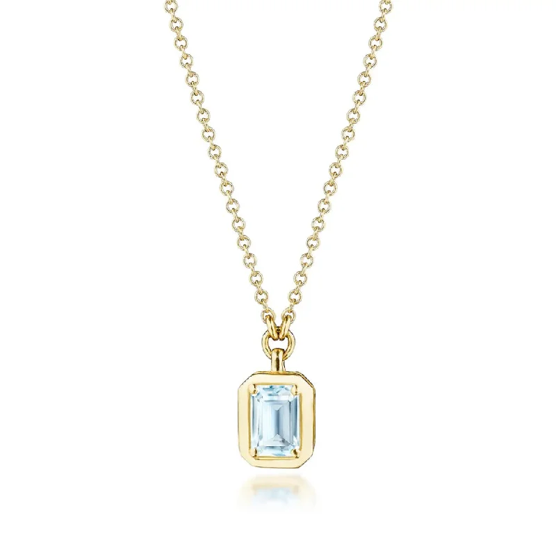 Smooth disc necklaces-Party Necklaces-Tacori Allure Sky Blue Topaz Necklace, 0.7ct