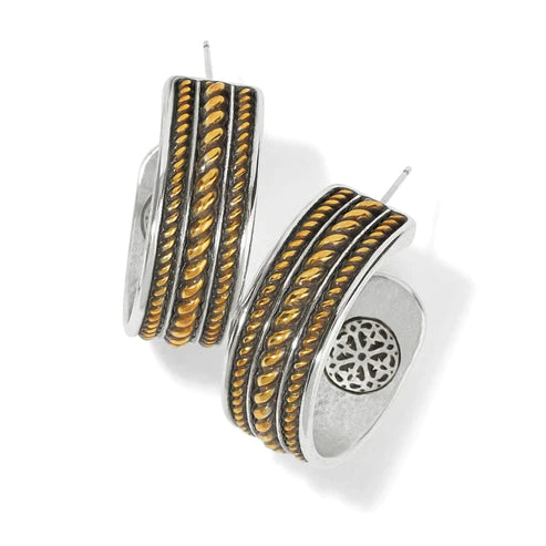 Tribal Earrings-Brighton | Ferrara Monete Wide Hoop Earrings in Gold and Silver Tone