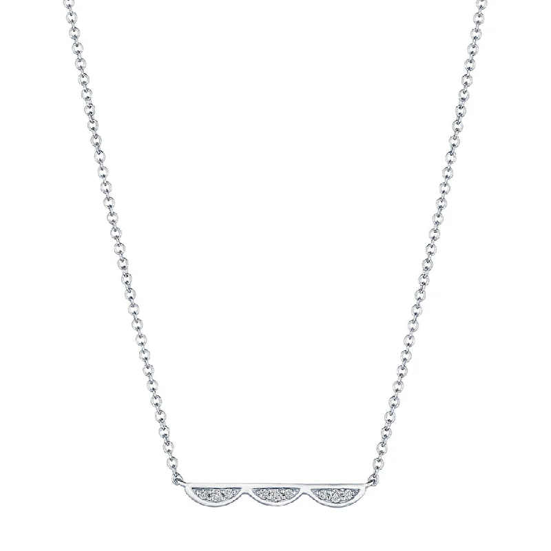 Clear bead necklaces-Sun Necklaces-Tacori Closed Crescent Diamond Necklace - Petite