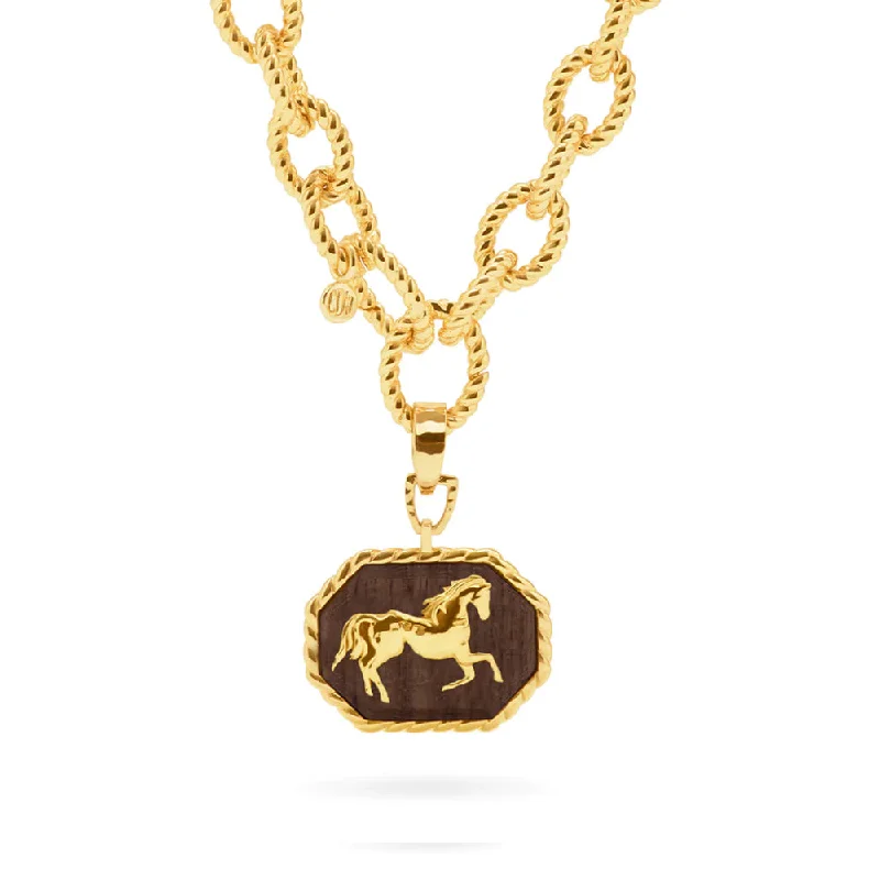 Tilted design necklaces-Customizable Necklaces-Capucine de Wulf Equestrian Pendant Necklace