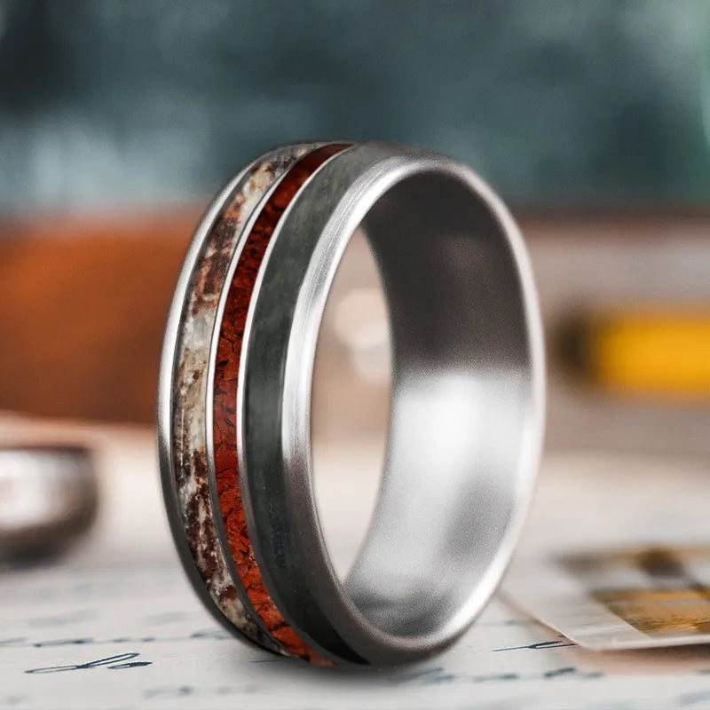 High band rings-Custom Design - 3-Inlay Narrow Center Ring DpM0s2ff3KrZJHVN85-y0w6p